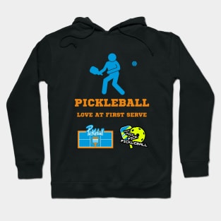 PICKLEBALL, LOVE AT FIRST SERVE, FUN TEE Hoodie